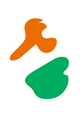 Orange Green Abstracts Shape 