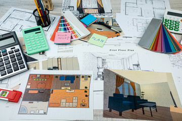 designer takes on a project where you need to choose colors for certain drawing of new house.