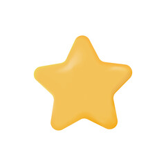Yellow star. Customer rating feedback, rang, rating, achievements and decor concept. 3d vector icon