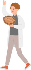 Male paramedic or doctor or nurse ok gesture with walnuts, nuts and seeds