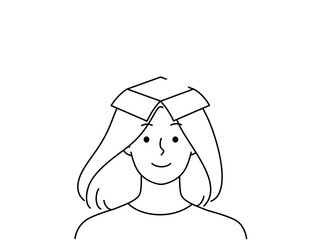 Smiling woman with open mind for inspiration 
