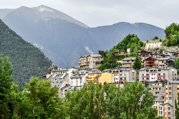Fototapeta premium town in mountains, photo as a background