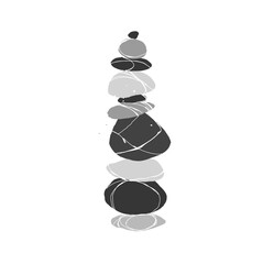 Balance of black and white stones. Zen balance
