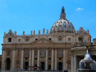 Facade of Saint Peter's Basilica, Vatican City, Rome Italy
