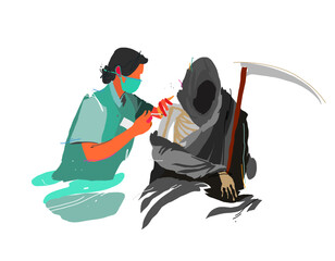 Nurse gives Injection for Grim Reaper