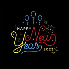 Happy new year greeting celebration Vector