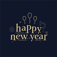 Happy new year greeting celebration Vector