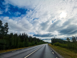 road in the mountains , picture taken in Sweden, Europe