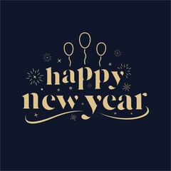 Happy new year greeting celebration Vector