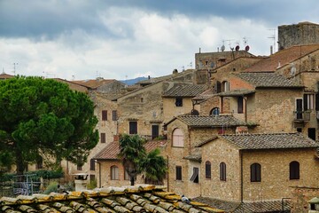 view of the town , image taken in san gimignano, tuscany, italy