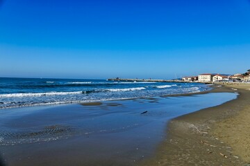 beach and sea , image taken in Follonica, grosseto, tuscany, italy