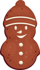 Set of gingerbread with icing lettering, food illustrations, holiday food, gingerbread snowman, christmas food, cliparts