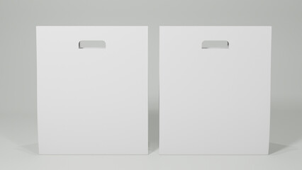 Paper bag mock-up, Render realistic 3d for packaging, Package mockup design for branding.