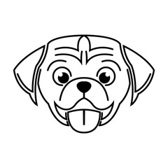 Black and white line art of dog head. Good use for symbol, mascot, icon, avatar, tattoo, T Shirt design, logo or any design
