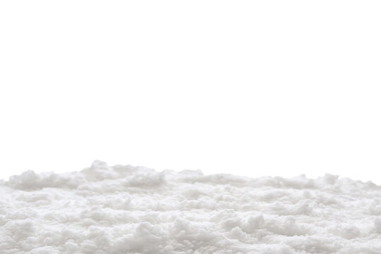 snow isolated on white background close up