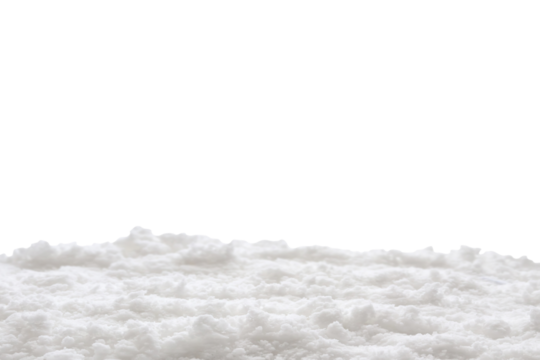 snow isolated on white background close up
