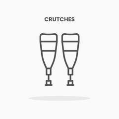 Crutches icon vector illustration line style. Great design for web, app and more. Editable Stroke and pixel perfect.