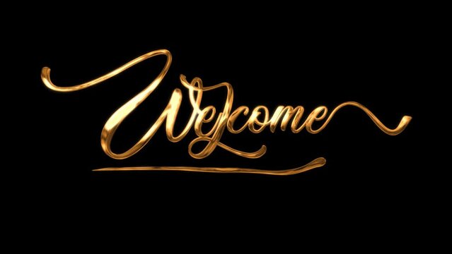 welcome animatian To improve the opening video, scrawled in gold ink