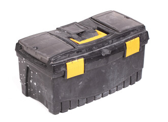 Isolated used toolbox used by the construction industry