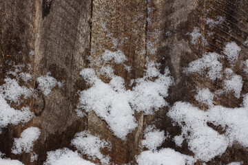 First snow on city street, Kharkiv, Ukraine