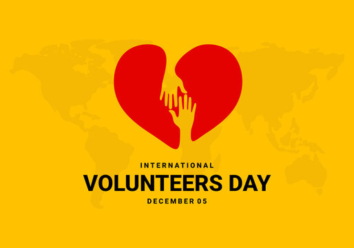 International volunteers day background celebrated on december 5.