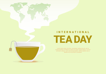International tea day background celebrated on december 15.