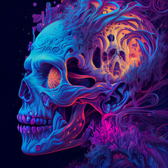 Psychedelic Skull, Profile, AI