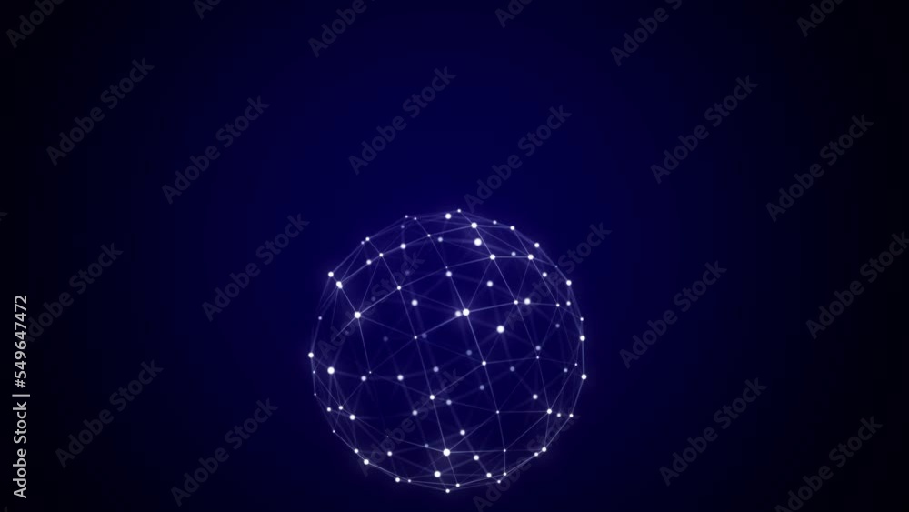 Poster futuristic sphere made of particles. flow of atoms in cyberspace. space energy spread concept. 3d re