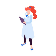 Female Pharmacist Isometric Composition