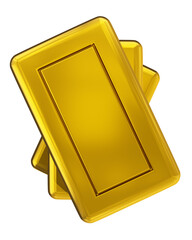 Gold bars blank stack isolated