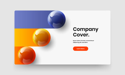 Modern realistic balls banner layout. Amazing magazine cover design vector template.