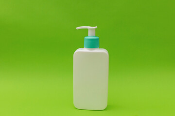 Wash gel in a white package on a monochrome green background