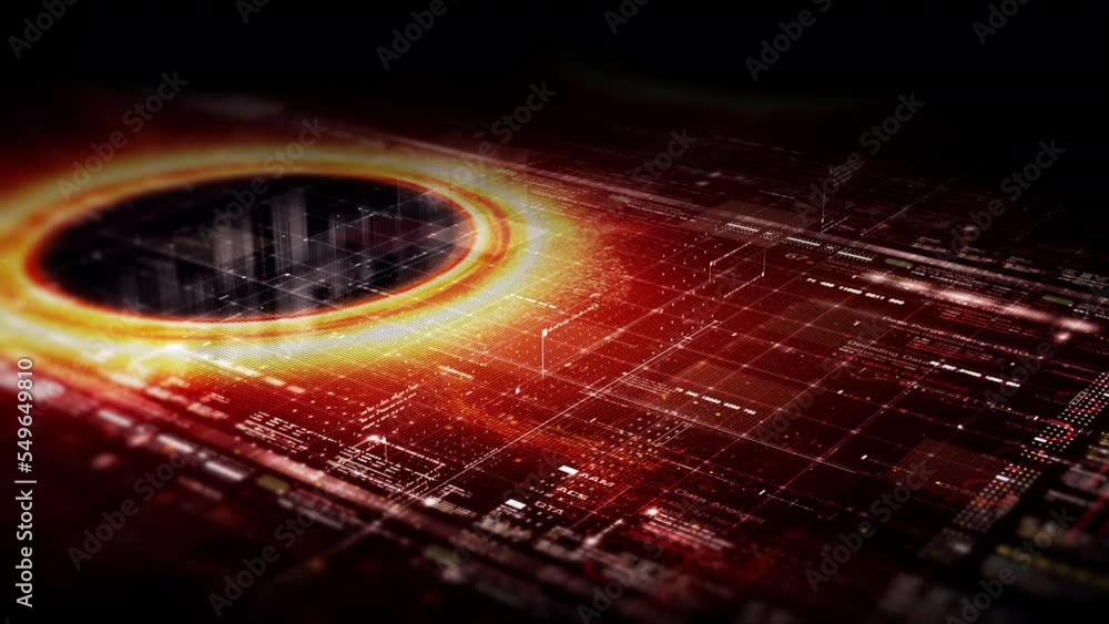 Poster futuristic abstract de-focus flowing data matrix, meta, metaverse, telemetry and encrypt numbers dis