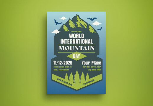 Green Modern International Mountain Day Flyer
