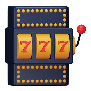 Casino slot machine 3d rendering isometric icon.