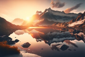 Illustration about natural landscapes. Made by AI.