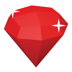 Diamond 3d rendering isometric icon.