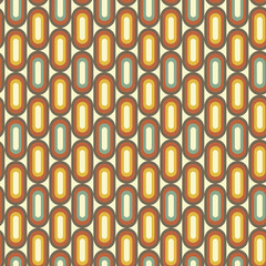 Retro geometric seamless pattern in style 50s/70s