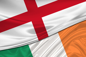Fototapeta premium Flags of England and Ireland. International relationships.