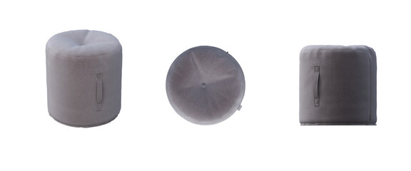 soft pouf isolate on a transparent background, interior furniture, 3D illustration, cg render