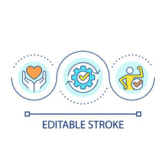 Removing self imposed barriers loop concept icon. Personal growth. Life changing attitude abstract idea thin line illustration. Isolated outline drawing. Editable stroke. Arial font used