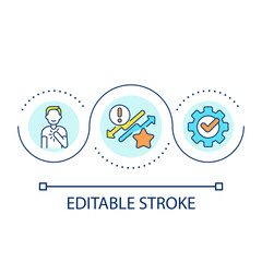 Acknowledge your path loop concept icon. Accepting failures. Overcoming imposter syndrome tip abstract idea thin line illustration. Isolated outline drawing. Editable stroke. Arial font used