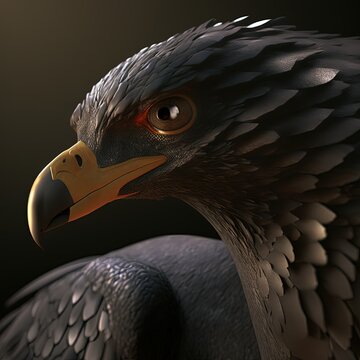 Ultra realistic and sharp image of a black hawk bird Stock Illustration |  Adobe Stock