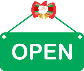 Open shop hanging label Christmas theme PNG 54