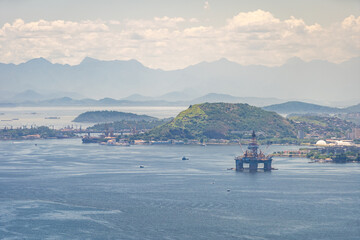 oil platform in the sea near the coast Rio de Janeiro