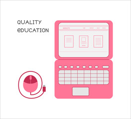 Desktop computer mouse vector illustration flat design on white background