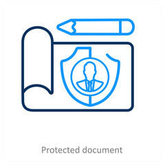 protected document and data icon concept
