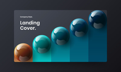 Bright annual report vector design concept. Amazing 3D balls flyer illustration.