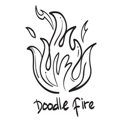 Hand drawn fire icons. Fire Flames Icons Vector. Hand Drawn Doodle Sketch Fire, Black and White Drawing. Simple fire symbol.