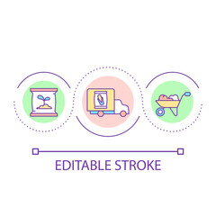 Agriculture techniques loop concept icon. Boost land fertility. Improve cultivated area abstract idea thin line illustration. Isolated outline drawing. Editable stroke. Arial font used